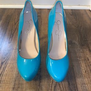 Teal high heels